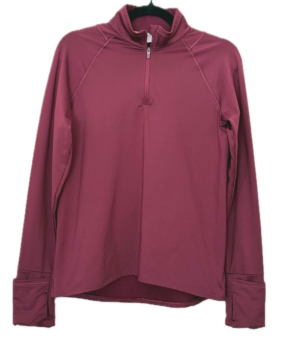Athleta Whistler Athletic Quarter Zip Pullover Small Maroon Performance Outdoor